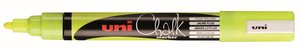Marqueur craie Pointe conique moyenne CHALK Marker PWE5M 1,8 - 2,5mm Jaune Fluo x 12 UNI-BALL