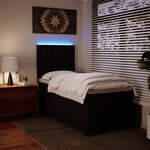 vidaXL Sommier à lattes de lit avec matelas Noir 90x200 cm Similicuir