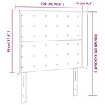 vidaXL Tête de lit avec oreilles Noir 103x16x118/128 cm Similicuir