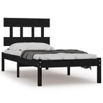 vidaXL Cadre de lit Noir Bois massif 100x200 cm