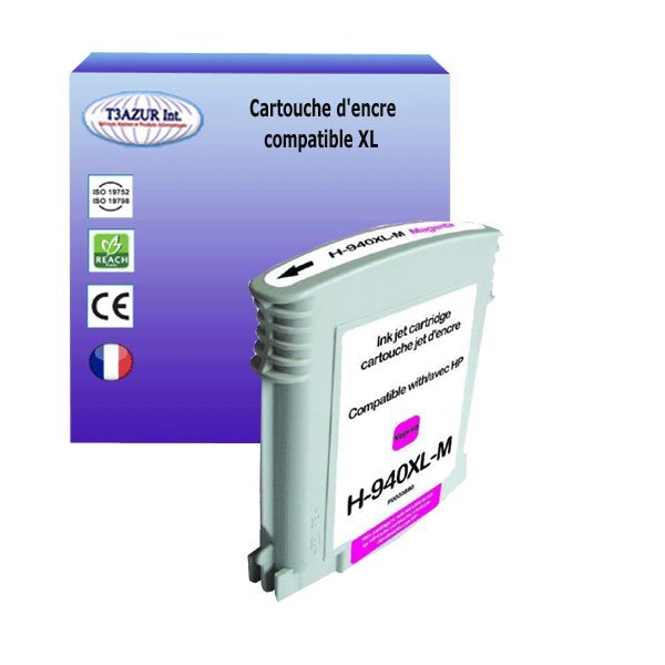 Cartouche compatible avec HP OfficeJet Pro 8500A A910A, 8500A Plus A910G  remplace HP 940XL Magenta  - T3AZUR