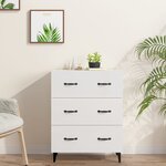 vidaXL Buffet Blanc brillant 69 5x34x90 cm Bois d'ingénierie