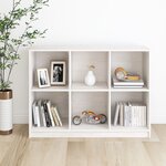 vidaXL Bibliothèque Blanc 104x33x76 cm bois de pin massif