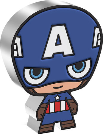 Pièce de monnaie en Argent 2 Dollars g Millésime 2023 Chibi CAPTAIN AMERICA