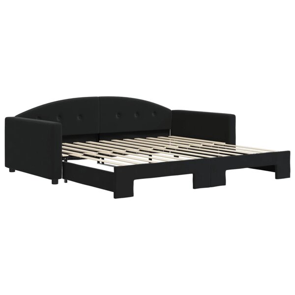 vidaXL Lit de jour avec lit gigogne noir 100x200 cm velours