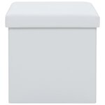 vidaXL Tabouret de rangement pliable Blanc Similicuir