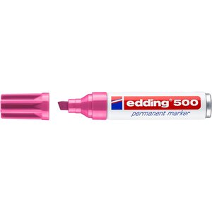 Marqueur Permanent 500 Corps Alu Rose Pointe Biseautée 2-7 mm EDDING
