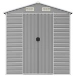 vidaXL Abri de jardin gris clair 191x810x198 cm acier galvanisé