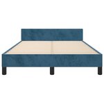 vidaXL Cadre de lit avec tête de lit bleu foncé 120x190 cm velours