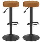 Vidaxl tabourets de bar 2 pcs marron velours