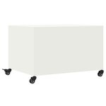 vidaXL Table basse blanc 68x50x43 5 cm acier laminé à froid