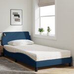 vidaXL Lit avec matelas Dover bleu 100x200 cm tissu