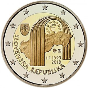 Monnaie 2 euros commémorative slovaquie 2018 - république