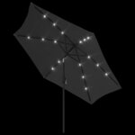 vidaXL Parasol d'extérieur avec LED et mât en acier 300 cm Anthracite