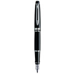 Waterman expert stylo plume laque noire  plume moyenne  cartouche encre bleue  coffret cadeau