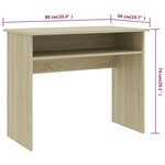 vidaXL Bureau Chêne sonoma 90x50x74 cm Bois d'ingénierie