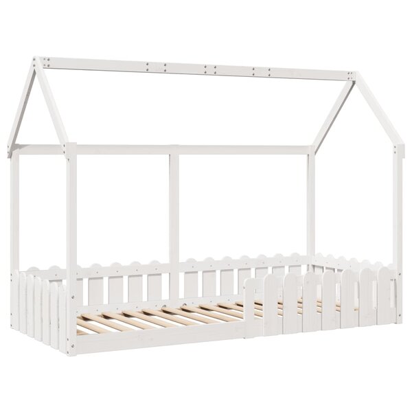 vidaXL Cadre de lit d'enfants forme de maison 90x200cm bois massif pin