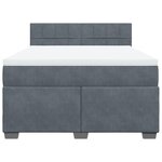 vidaXL Sommier à lattes de lit et matelas Gris foncé 160x200cm Velours