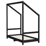 vidaXL Cadre de lit pour enfant noir 70x140 cm bois de pin massif