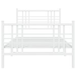 vidaXL Cadre de lit métal avec tête de lit/pied de lit blanc 90x190 cm