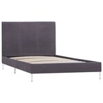 vidaXL Cadre de lit Gris Tissu 90x200 cm