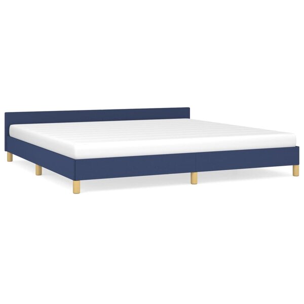 vidaXL Cadre de lit avec tête de lit Bleu 200 x 200 cm Tissu