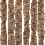 vidaXL Rideau anti-mouches beige et marron foncé 56x200 cm chenille