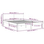 vidaXL Cadre de lit Blanc Bois massif 150x200 cm Très grand