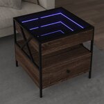 vidaXL Table basse avec LED Infinity chêne marron 50x50x51 cm