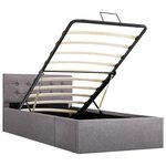 vidaXL Cadre de lit à stockage hydraulique Taupe Tissu 90x200 cm