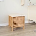 vidaXL Tabouret de salle de bain 48x47 5x52 cm Bois massif de noyer