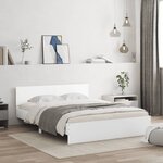 vidaXL Cadre de lit sans matelas blanc 140x190 cm