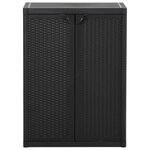 vidaXL Armoire de rangement de jardin Noir 65x45x88 cm PP Rotin