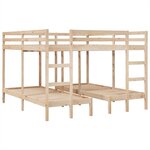 vidaXL Lit superposé triple 140x200/70x140 cm bois de pin massif