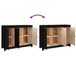 vidaXL Buffet Noir 100x35x74 cm Bois massif de pin