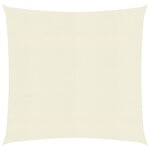 vidaXL Voile d'ombrage 160 g/m² Crème 6x6 m PEHD