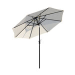 Parasol octogonal inclinable Ø 2 7 x 2 4 m lumineux solaire 24 LED polyester haute densité 180 g/m² crème