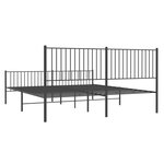 vidaXL Cadre de lit métal avec tête de lit/pied de lit noir 193x203 cm