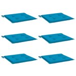 vidaXL Coussins de chaise jardin lot de 6 bleu 50x50x4 cm tissu oxford
