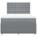 vidaXL Sommier à lattes de lit avec matelas Gris clair 160x200cm Tissu