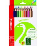 Etui carton x 12 crayons de couleur STABILO GREENtrio