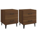 vidaXL Tables de chevet 2 Pièces Chêne marron 40x35x47 5 cm