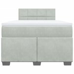 vidaXL Sommier à lattes de lit et matelas Gris clair 120x200cm Velours