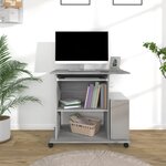 vidaXL Bureau d'ordinateur Sonoma gris 80x50x75 cm Bois d'ingénierie
