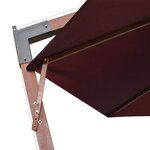 vidaXL Parasol suspendu avec mât Rouge bordeaux 3 5x2 9m Bois de sapin