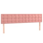 vidaXL Tête de lit à LED Rose 200x5x78/88 cm Velours