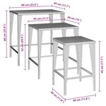 vidaXL Tables gigognes de jardin 3 Pièces marron résine tressée