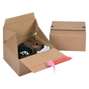 Boîte d'expédition eurobox à fond automatique l 20 x l 20 x h 10 cm - lot de 20 - colompac