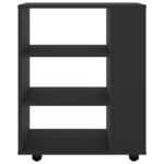 vidaXL Armoire à roulettes Noir 60x35x75 cm Bois d’ingénierie