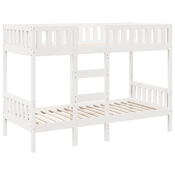 vidaXL Lit superposé Blanc 90x190 cm Bois de pin massif